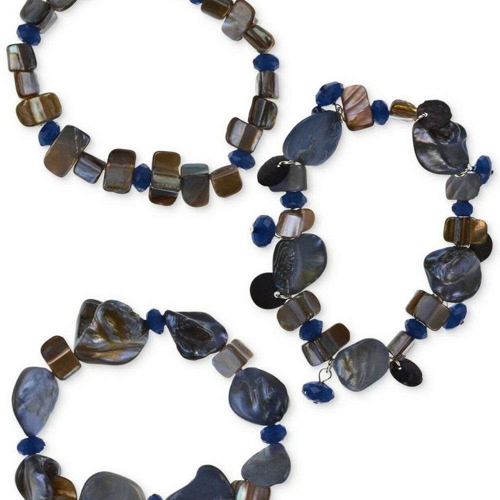 Style & Co 3 Piece Set Shell & Bead Stretch Bracel